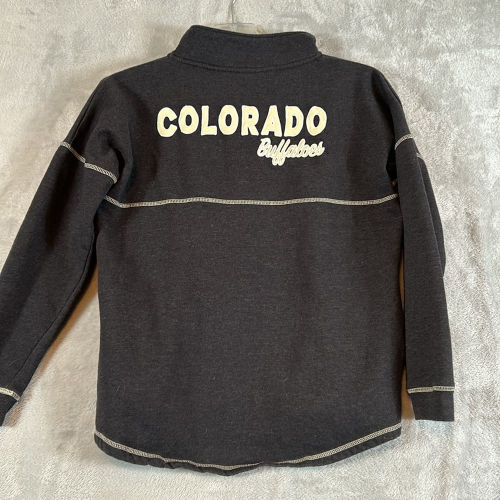 Colorado buffaloes logo embroidered zip pull over sweatshirt size XL